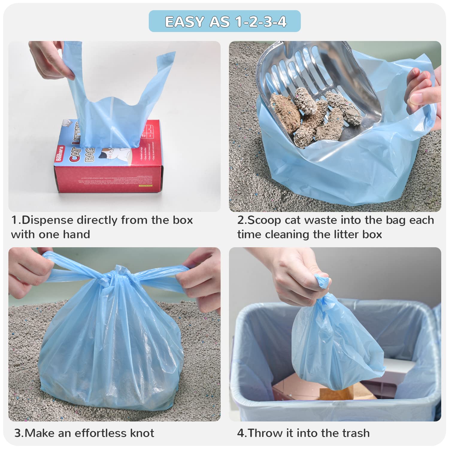 Bilibara sacs litière sécurisés pour transporter sans déversement.