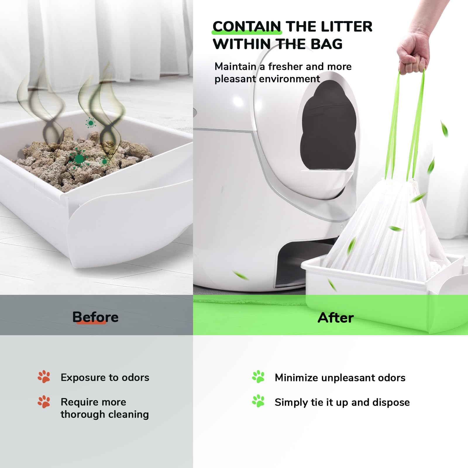 Sacs Bilibara durables pour contenir les déchets sans fuite.