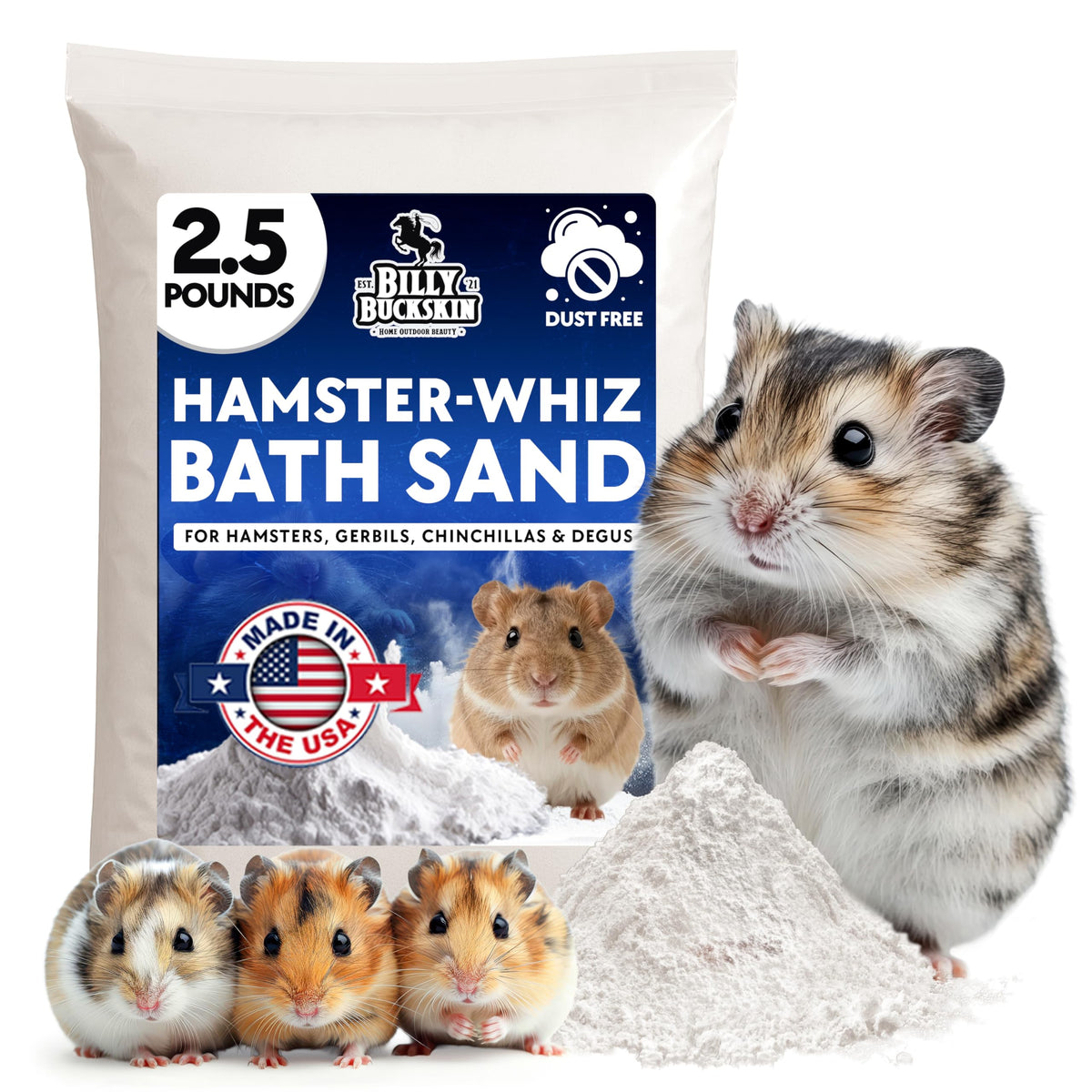 Billy Buckskin Hamster - bain de sable: enrichissement naturel et pelage brillant.