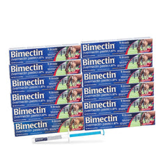 Bimectin paste pour chevaux au goût pomme avec seringue unique, administration facile.