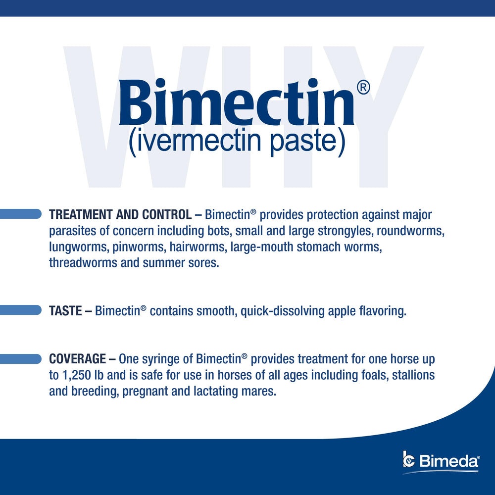 Saveur pomme aromatisée Bimectin facilite l'administration quotidienne.