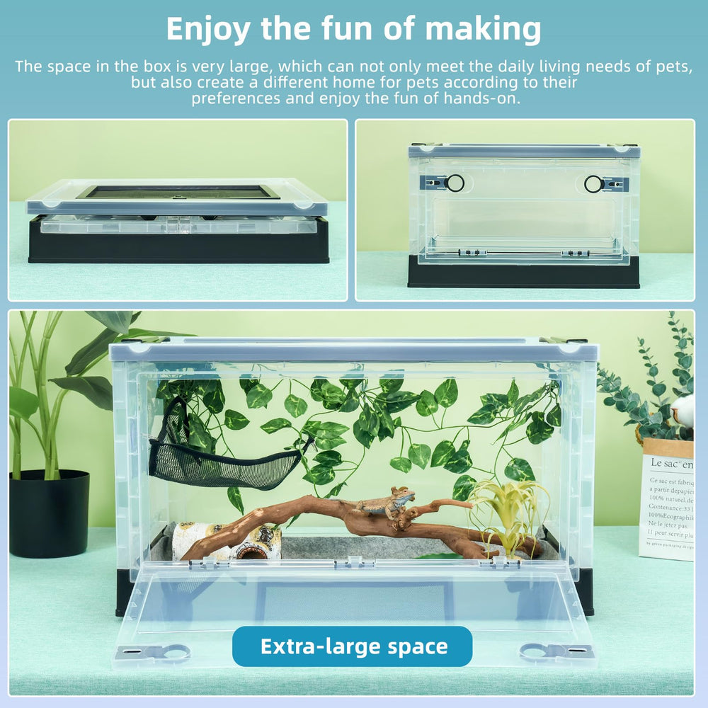 Binano terrarium reptile portable et pliable, idéal en voyage.