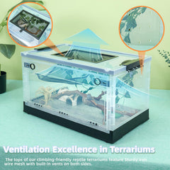 Binano terrarium reptile toit maille haute température pour réchauffage sûr.