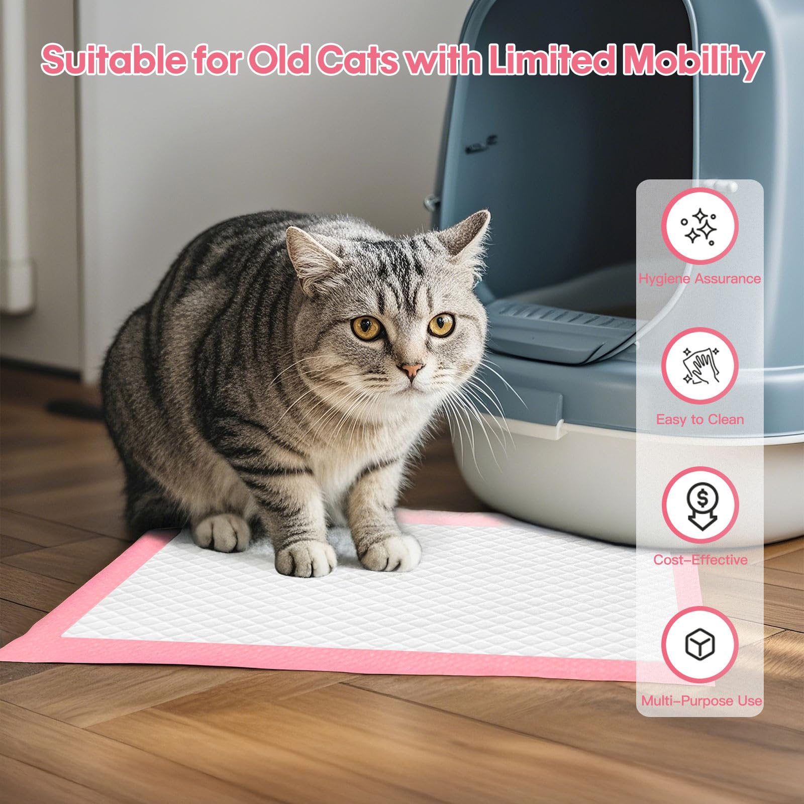 BinetGo tapis 6 couches, absorption élevée et séchage rapide pour chiens