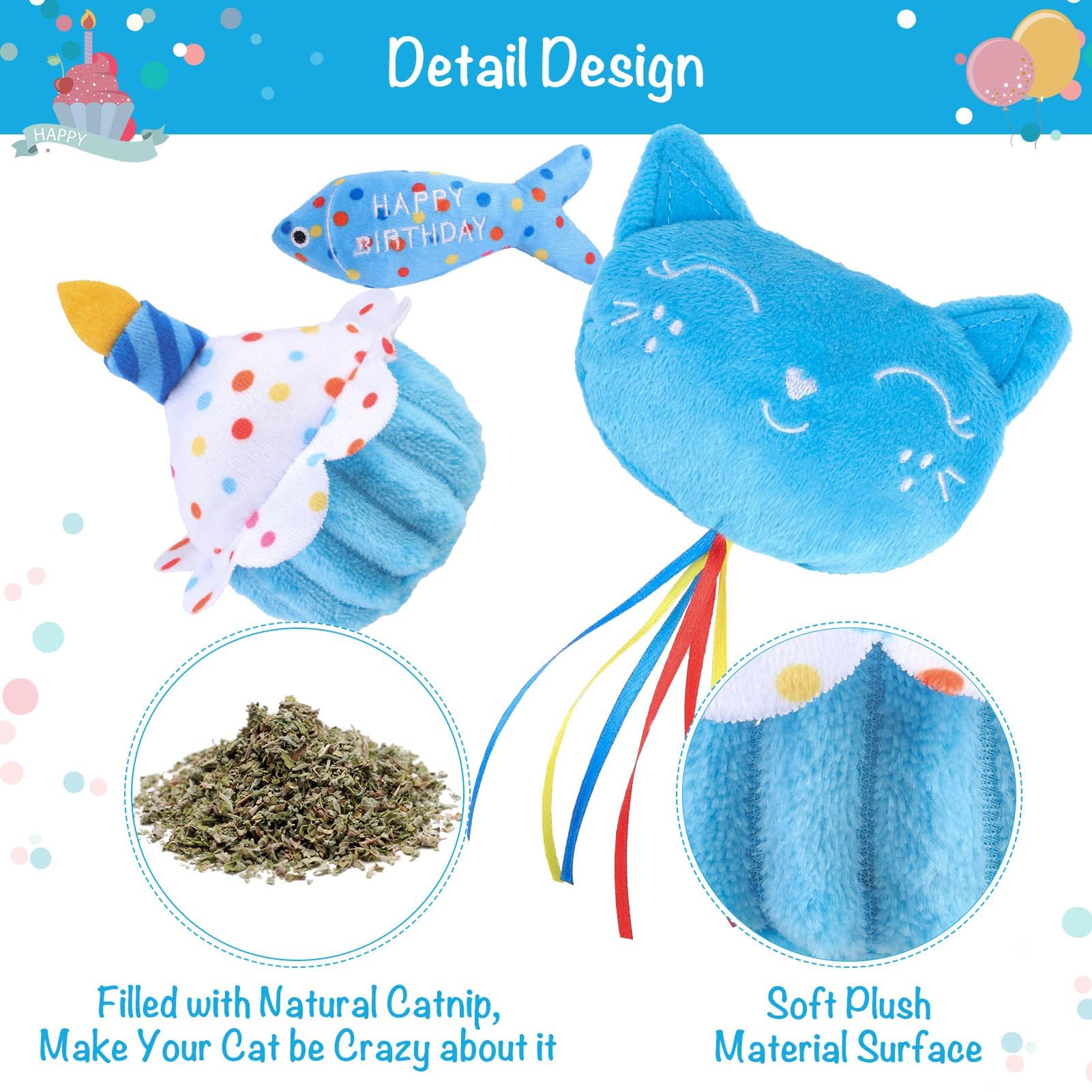 Chapeau d'anniversaire BINGPET pour chat, ajout festif favorisant les moments de jeu