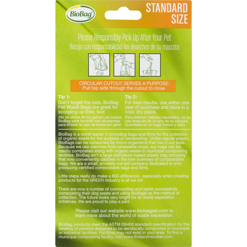 BioBag sacs compostables 50 count, prêt à l'emploi pour ramasser les déjections.