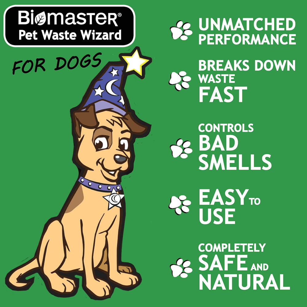 Biomaster Pet Waste Wizard, utilisation des enzymes, entretien du digesteur simplifié.