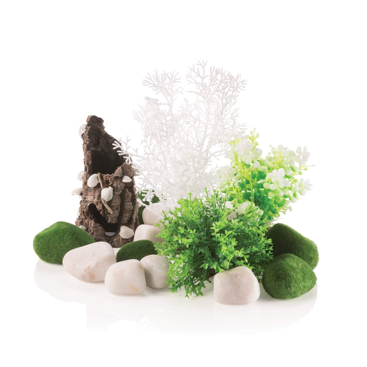 BiOrb sculpture coquillages sur arbre, décor attrayant et facile à installer dans votre aquarium.