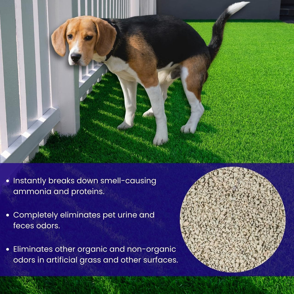 BioTurf granulés d'infill agissent en profondeur dans les fibres pour neutraliser les odeurs.