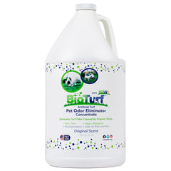 BioTurf BioS+ concentré en bouteille, prêt pour le nettoyage extérieur des odeurs.