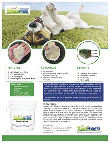 BioTurf emballage seau pratique pour grands espaces extérieurs.
