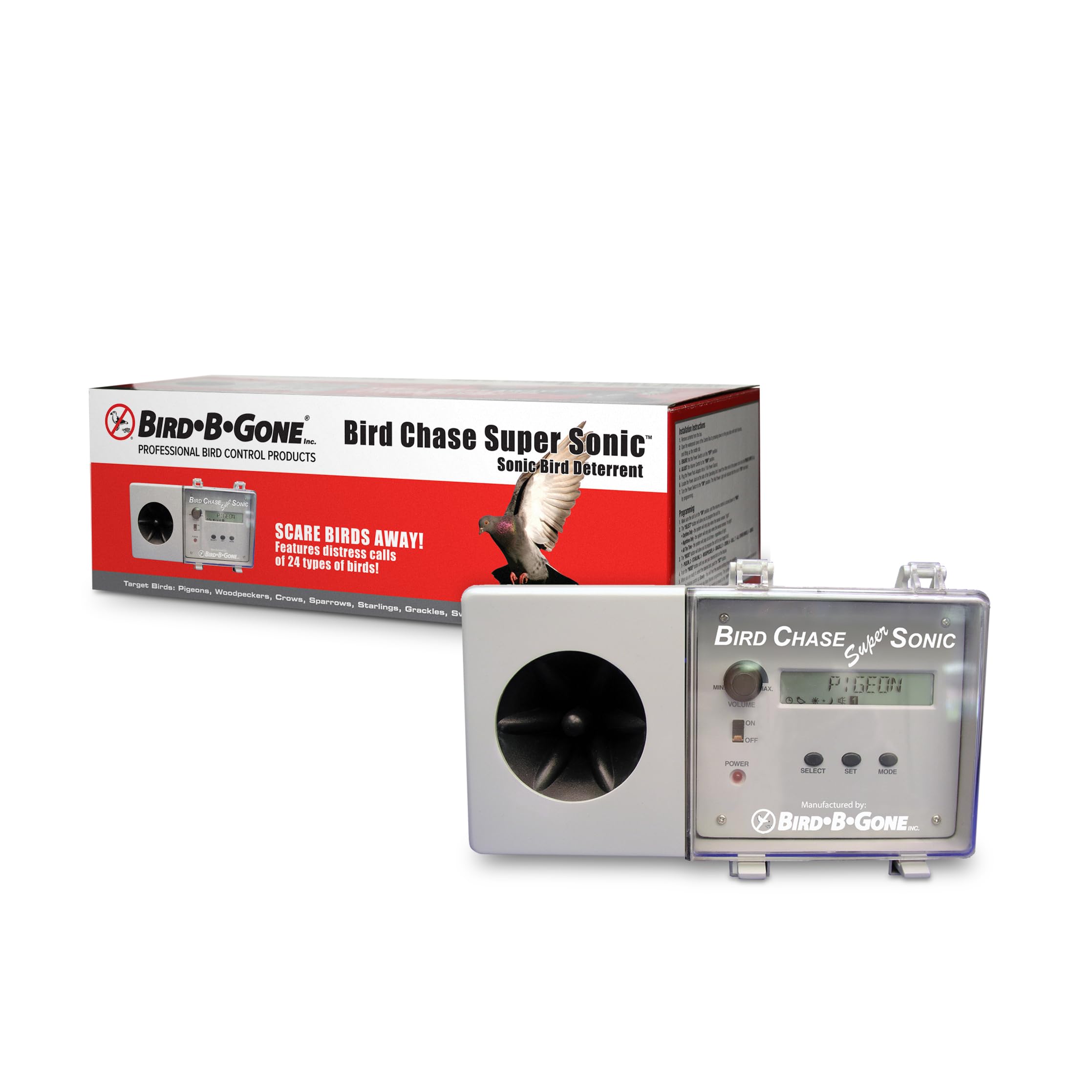 Bird B Gone Bird Chase Super Sonic - dispositif extérieur repoussant les oiseaux