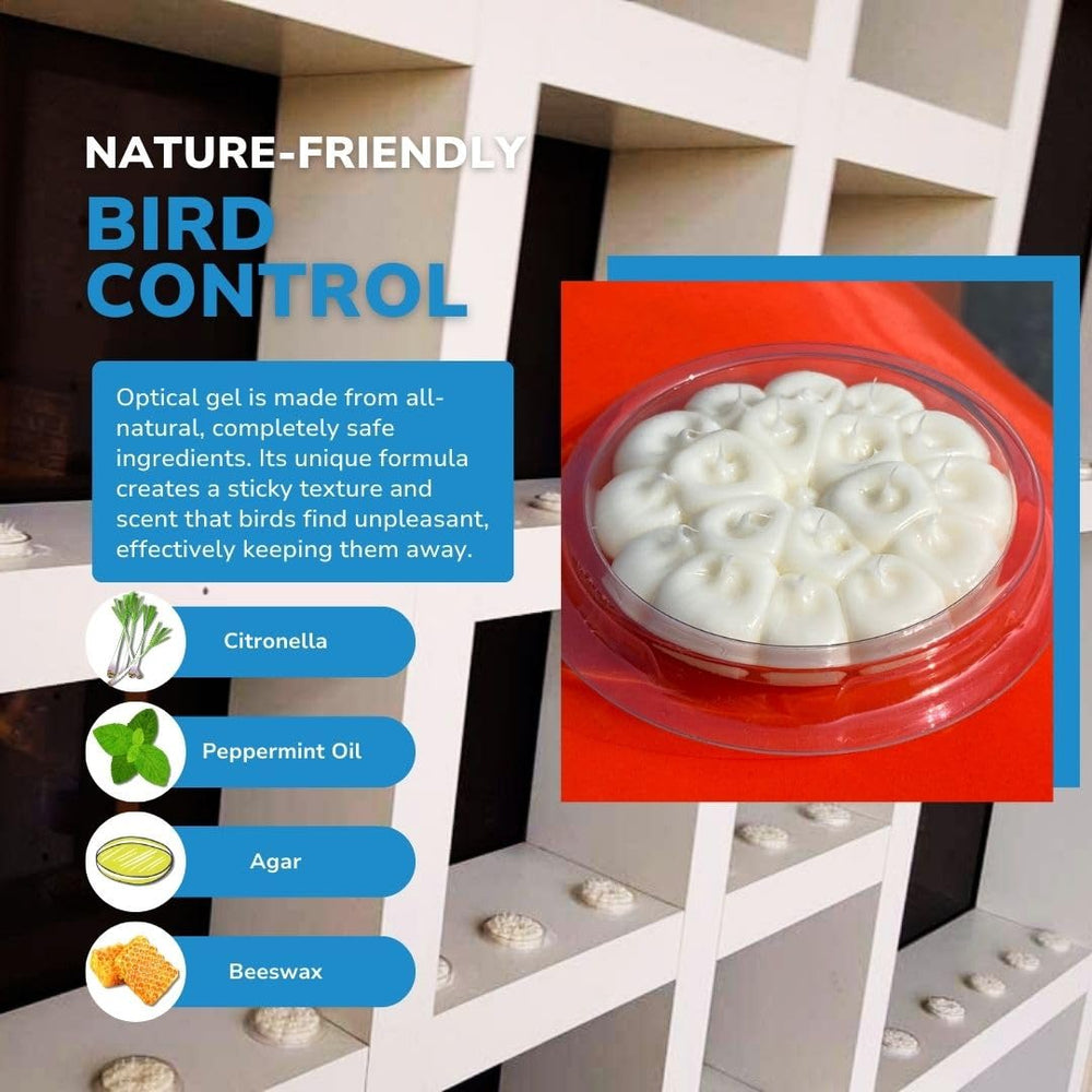 Bird Barrier Gel Optique 24-paquets surfaces exterieures adaptées.