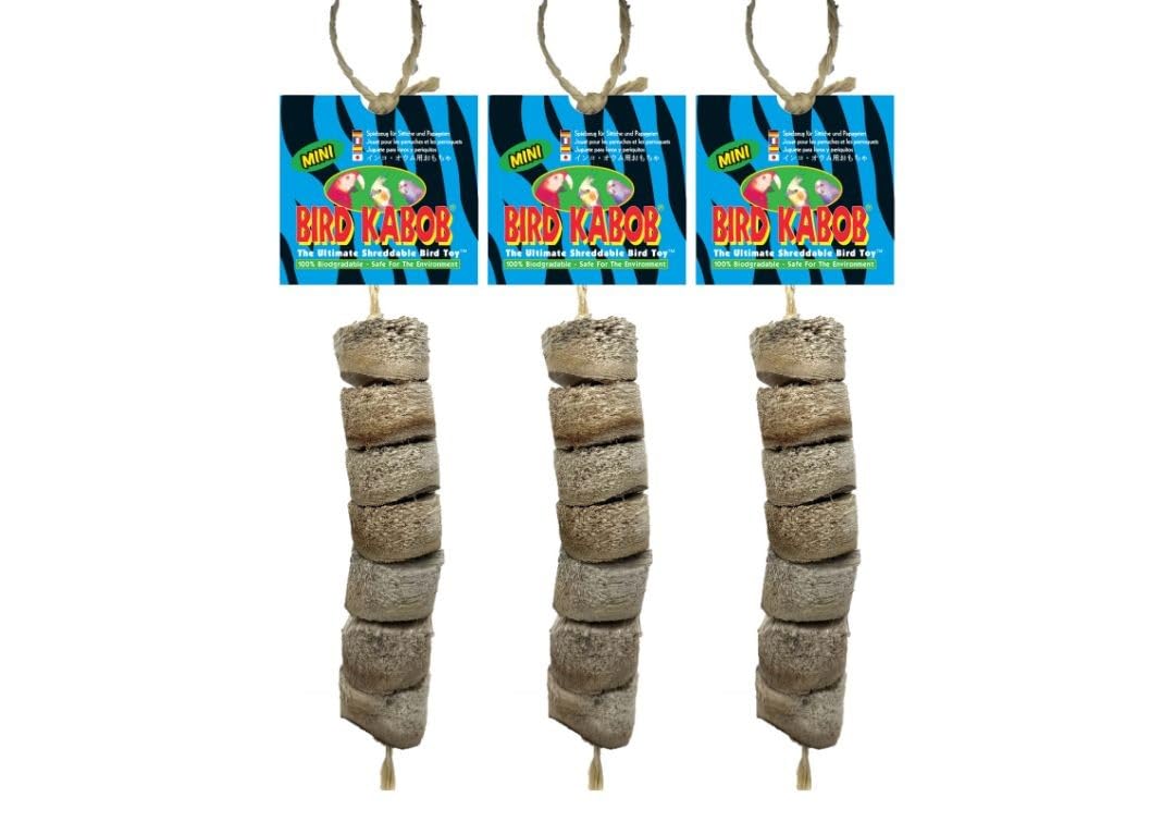 Bird Kabob Mini, trio de mini kabobs biodégradables prêt à mâcher.