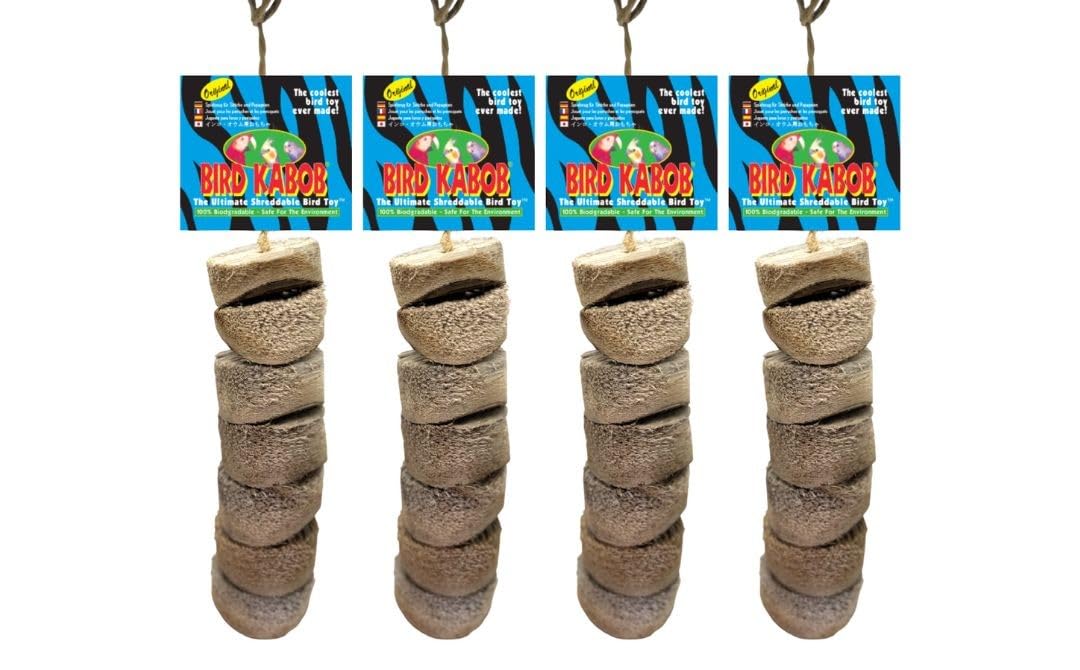 BIRD KABOB Original 4 Pack – bois Yucca, stimule la mastication naturelle chez les perroquets