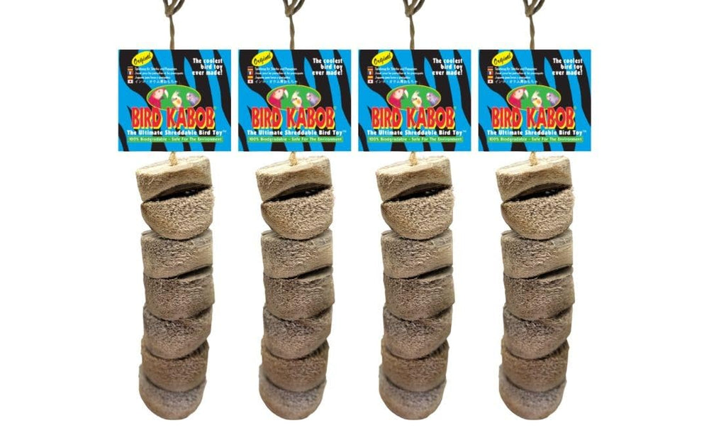 BIRD KABOB Original 4 Pack – bois Yucca, stimule la mastication naturelle chez les perroquets