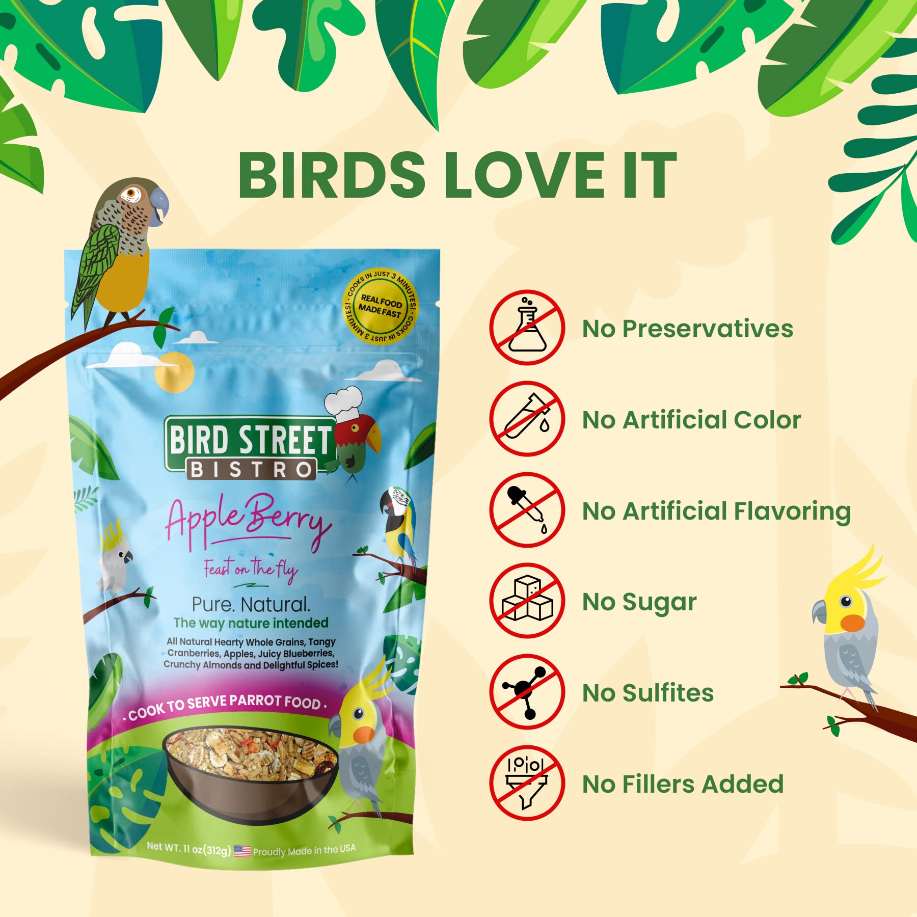 Bird Street Bistro – légumes séchés et noix faibles en graisse.