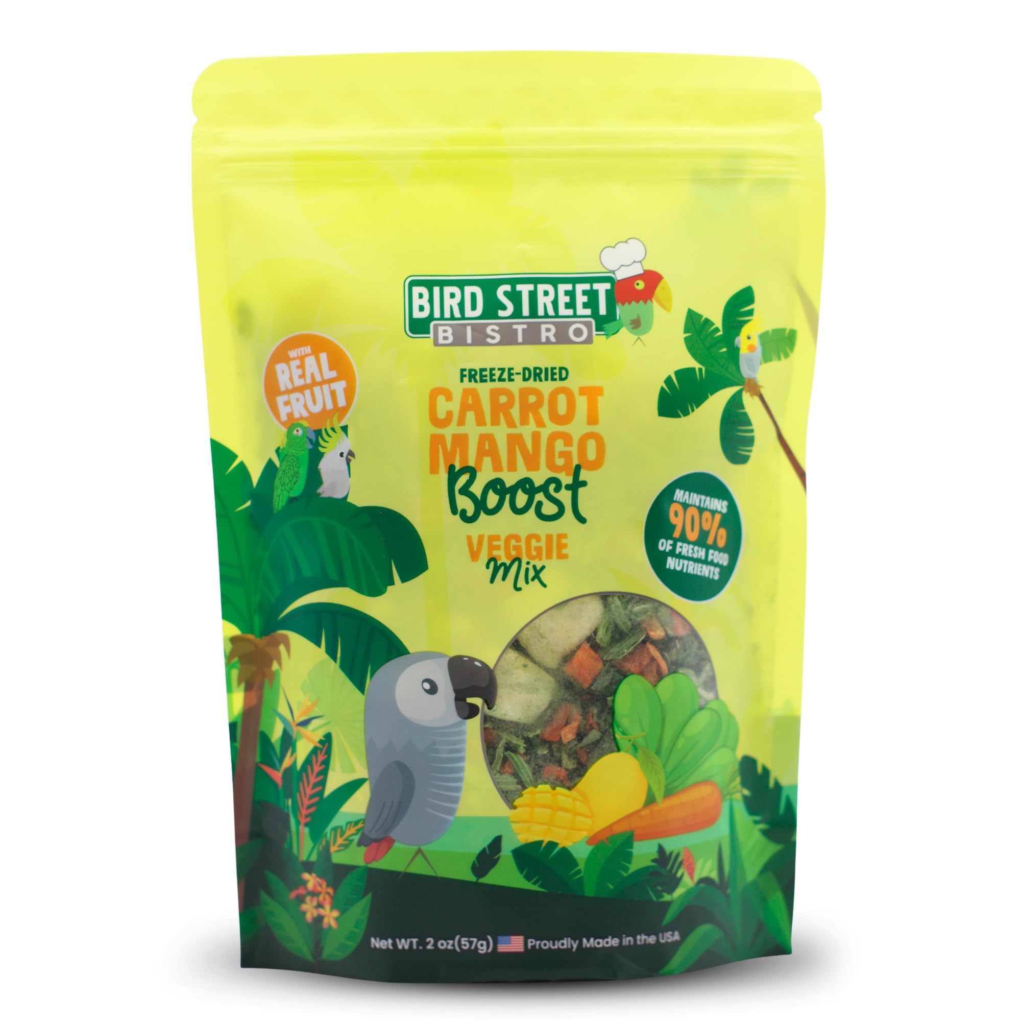 Bird Street Bistro – Mélanges légumes séchés: nutrition variée pour oiseaux actifs.