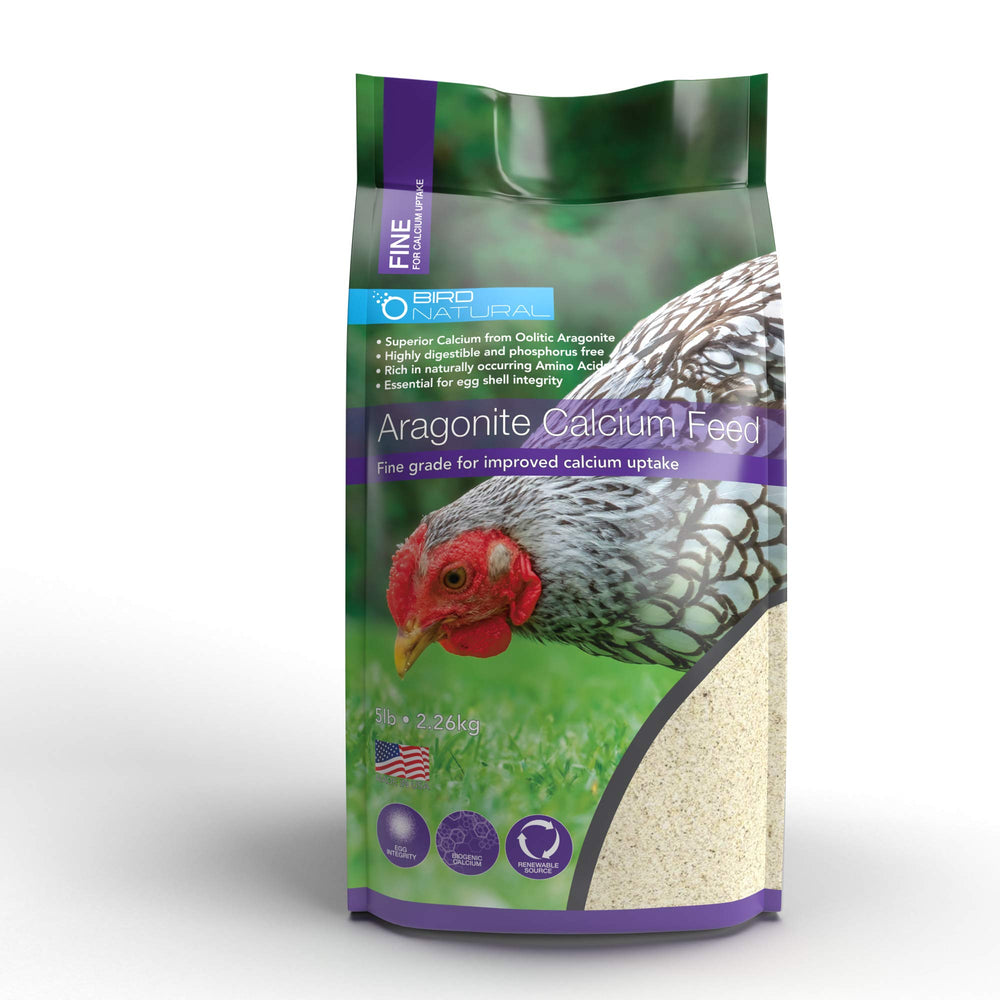 BirdNatural Aragonite Calcium Feed Fine — bouteille pratique pour nourrir vos oiseaux