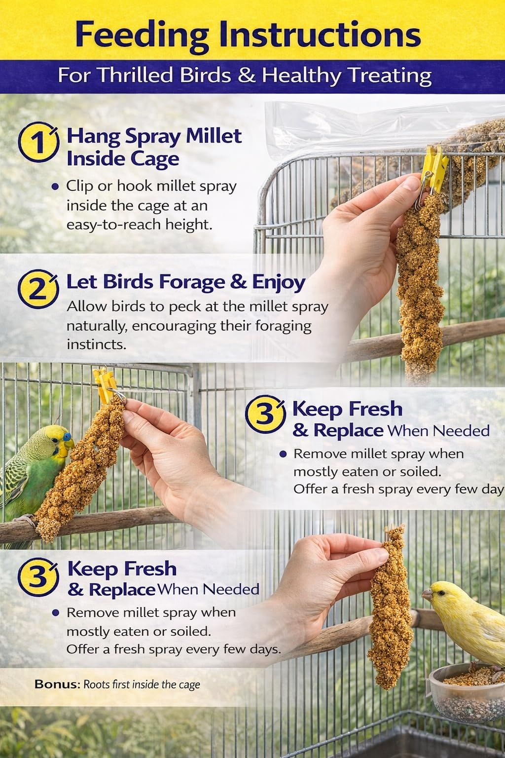 Birds LOVE millet séché au soleil, saveur naturelle et sans additifs.