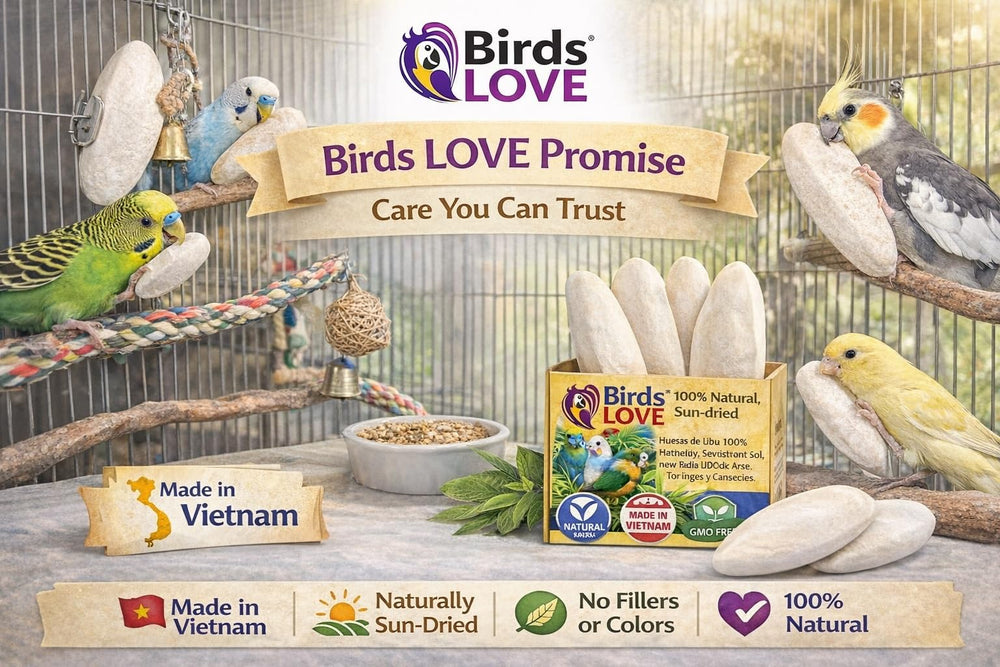 Birds LOVE os-de-seiche séche au soleil: calcium naturel conservé pour le bec.