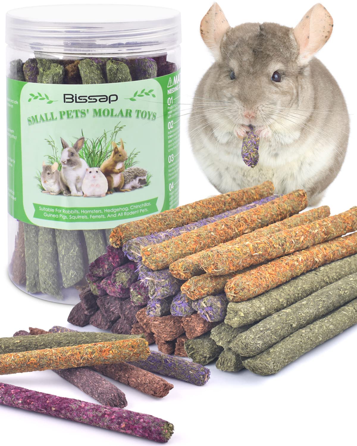 Bissap batonnet mordillage foin de timothy, idéal pour usure molaire naturelle du lapin.