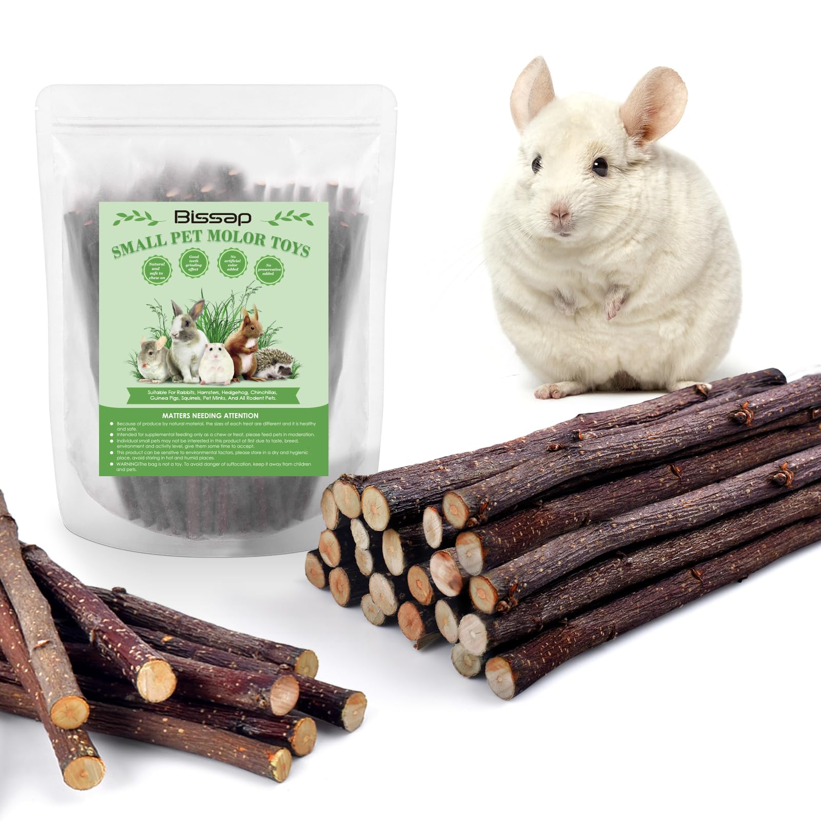 Bissap Bâtonnets Pomme pour petits animaux, emballage scellé garantit fraîcheur et propreté.