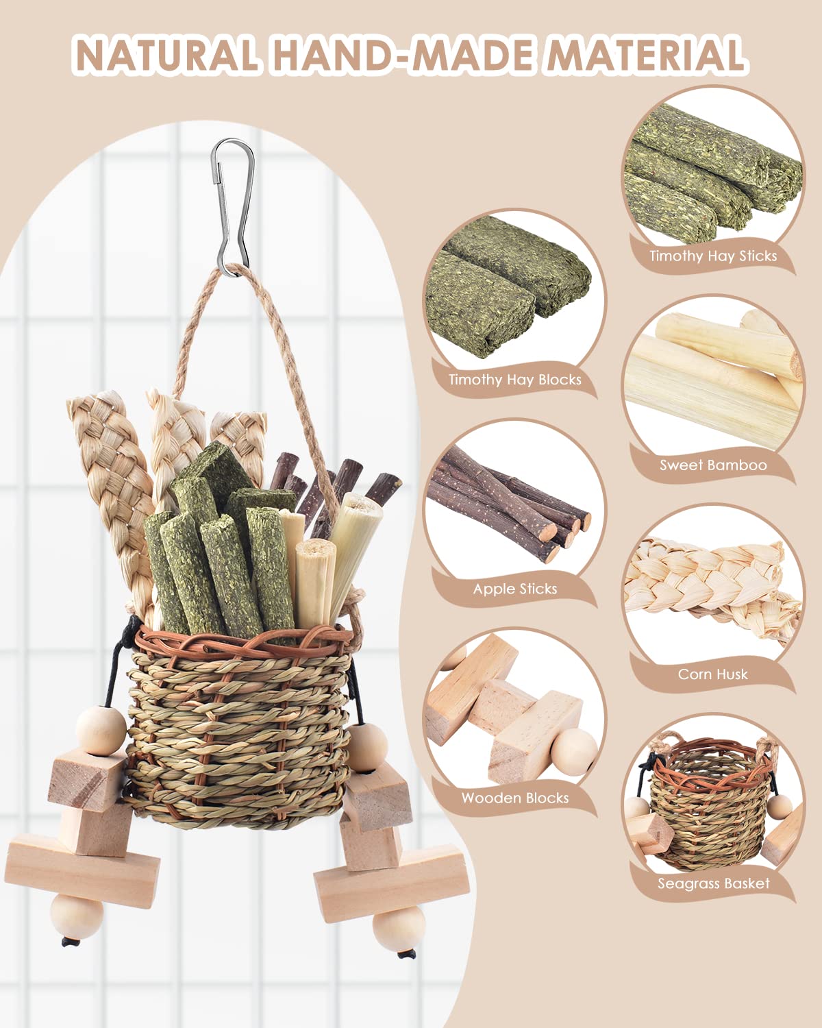 Bissap bâtons-foin-timothy, source naturelle de mastication durable.