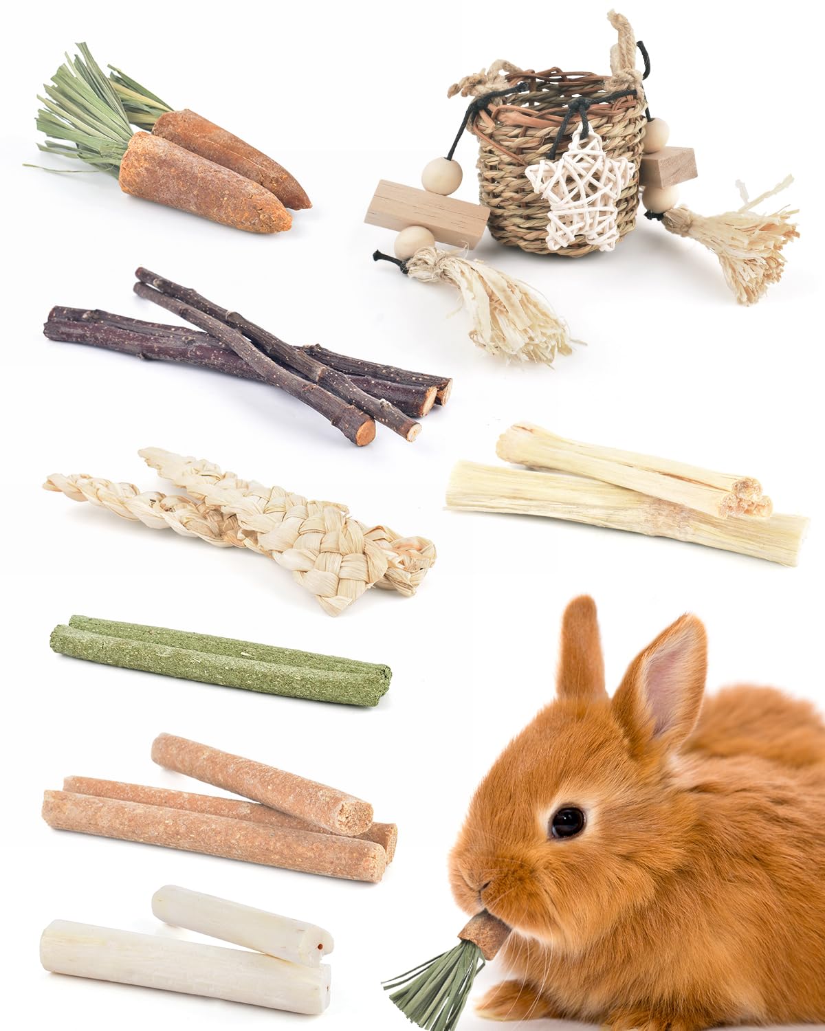 Bois naturel sans additifs Bissap, jouet durable pour petits animaux
