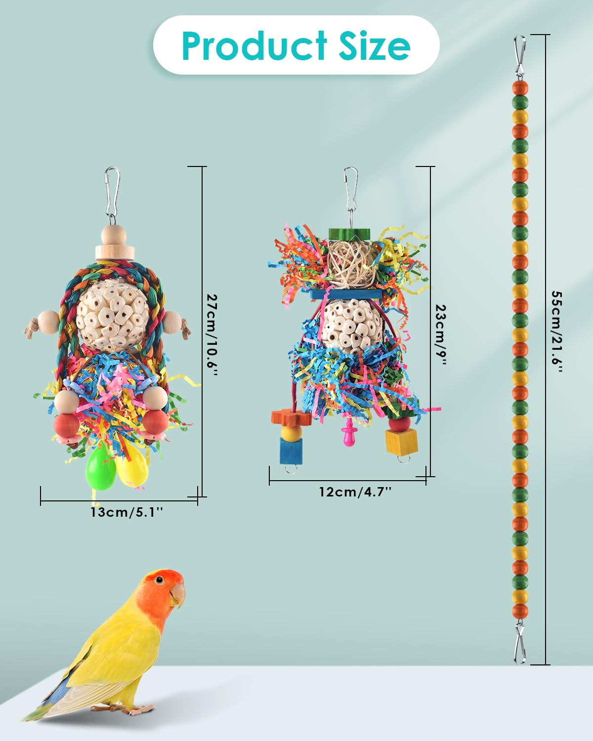 Jouet Bissap conure: perchoir suspendu tissé-main, favorise l’escalade et l’exploration.