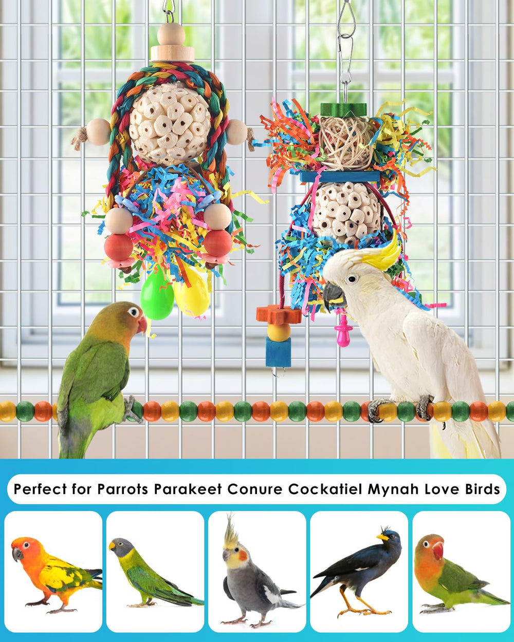 Jouet Bissap conure: papier non toxique sans colle, sécurité lors du jeu.