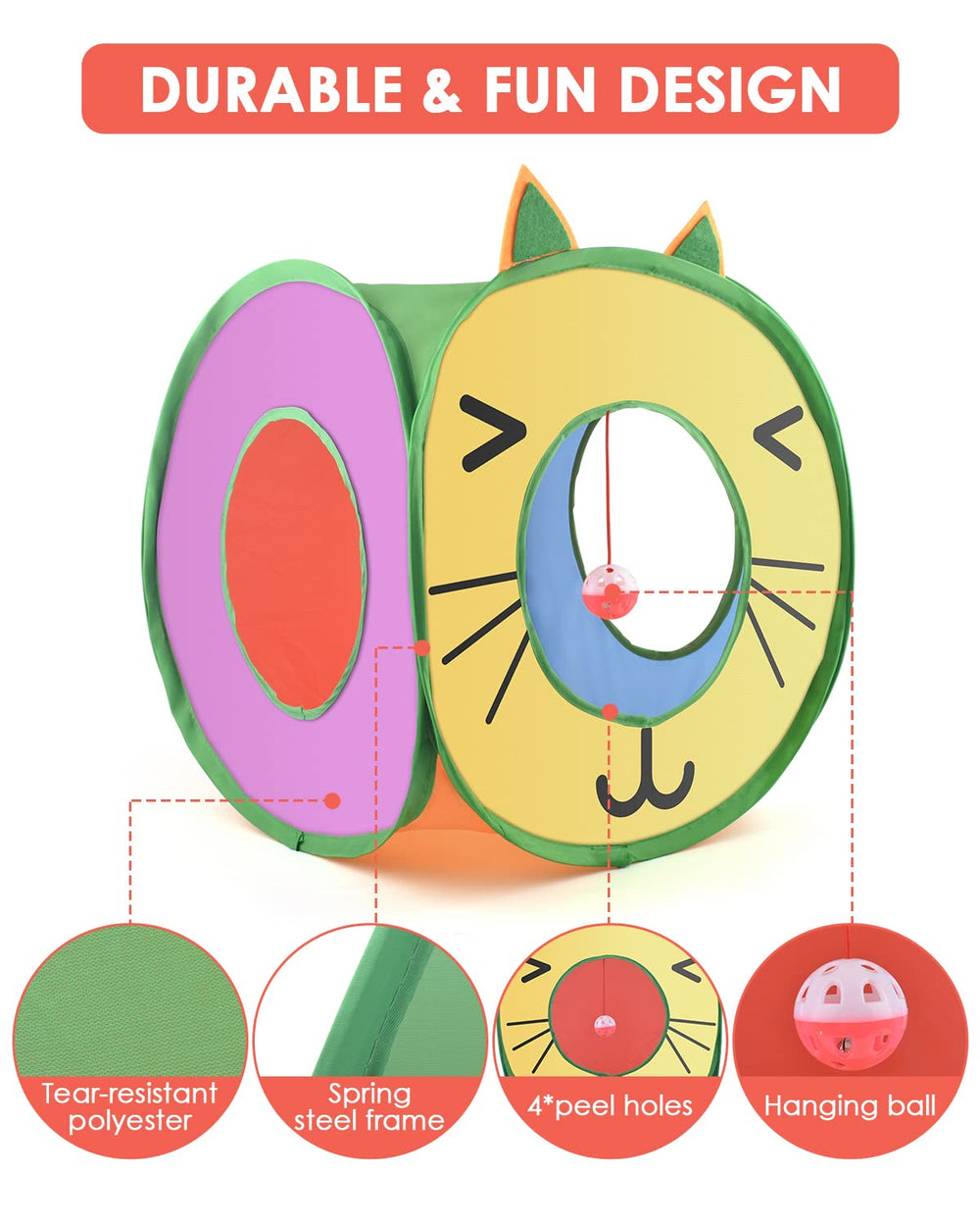 Cube Pop Up Bissap avec motif chat mignon attire les félins.