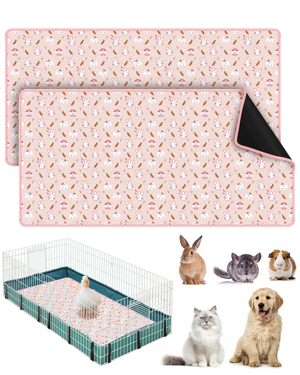 Drap Bissap pour cage cochon-d-inde 120x60, absorption efficace.