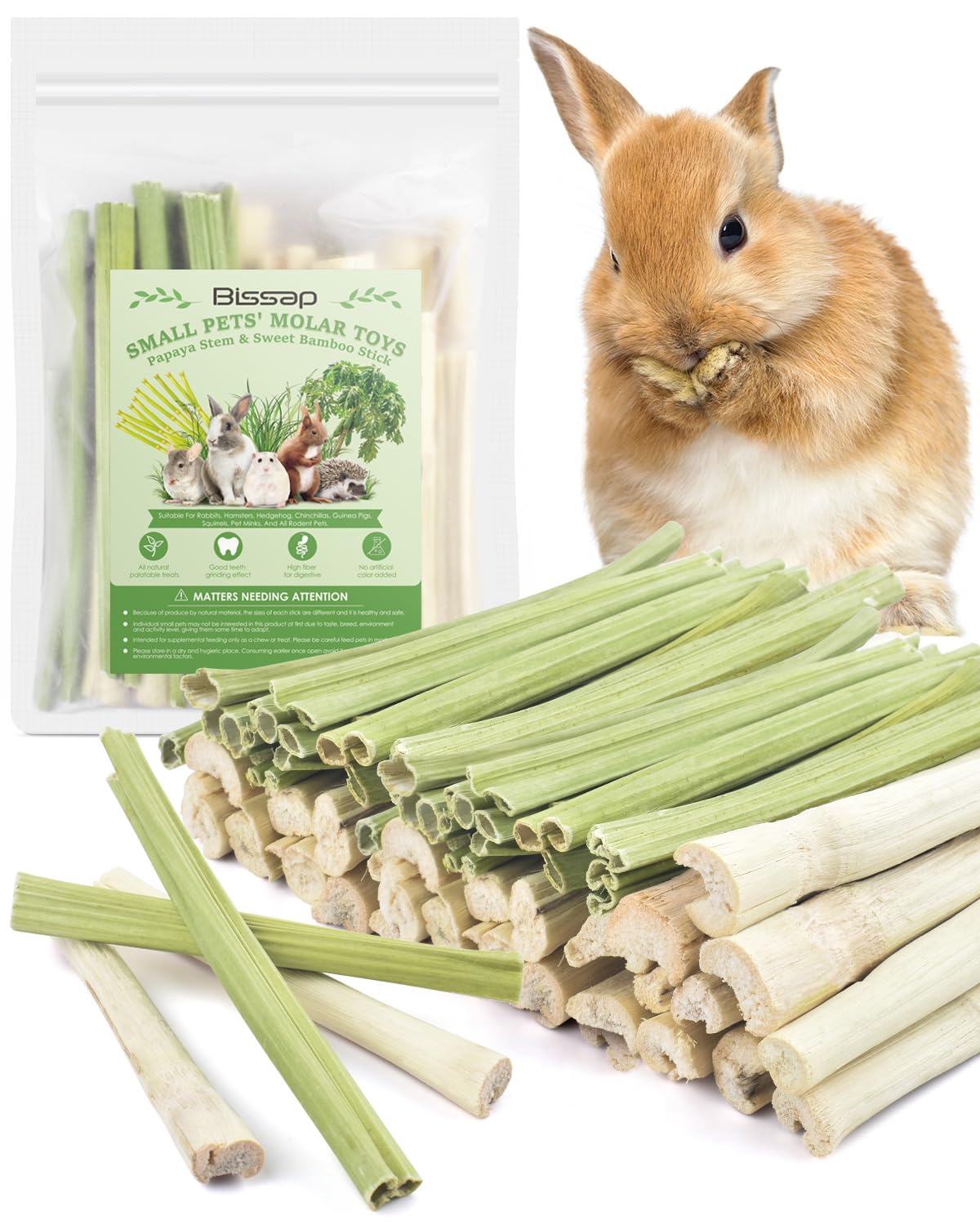 Bissap ensemble bâtons à mâcher pour lapin, stimulation et plaisir.