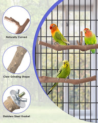 Bissap perchoir en structure de branche pour cage, durable et sûr.