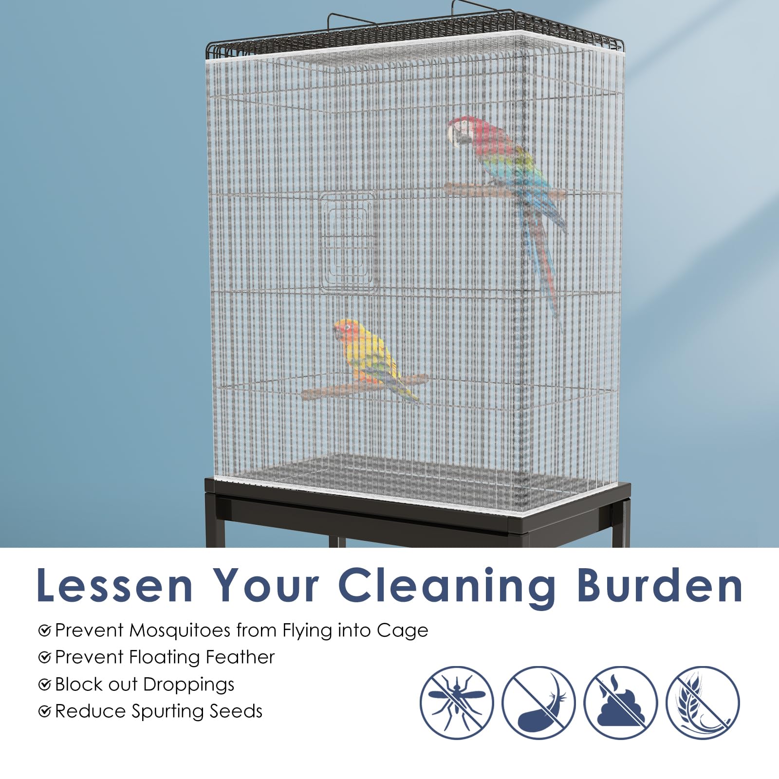 Mesh respirant Bissap, lumière passe et oiseaux restent confortables.