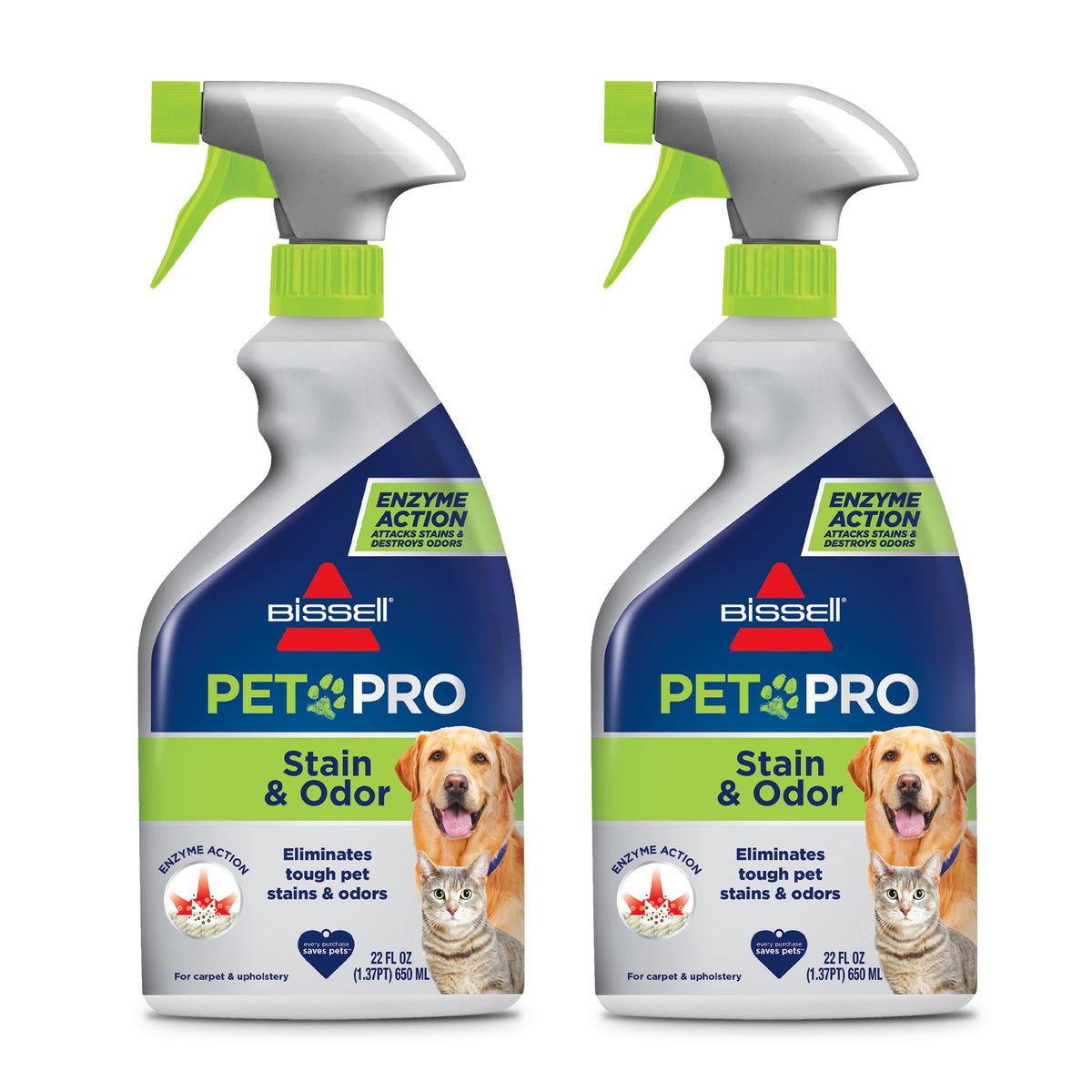 Bissell Pet Pro flacon éliminant taches et odeurs sur tapis et textiles.