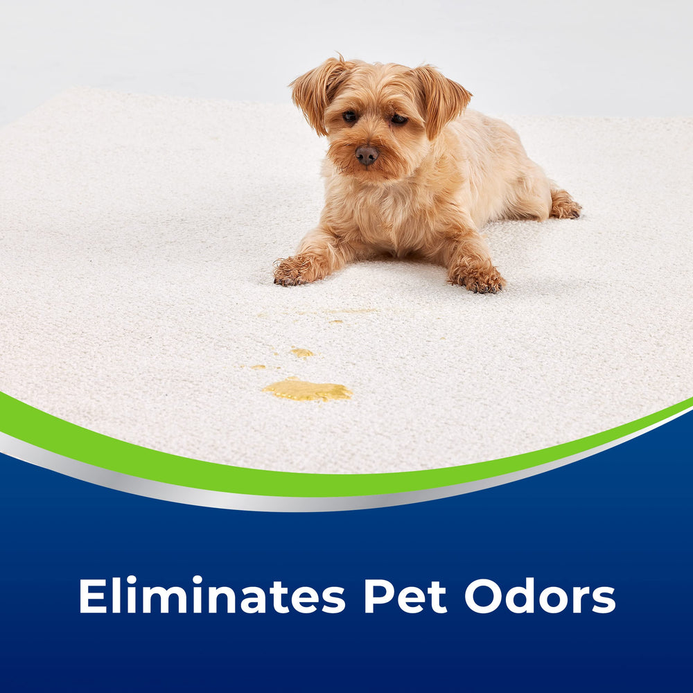 Bissell Woolite Avantage neutralise les odeurs et rafraîchit les fibres du tapis.
