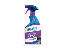 Bissell Woolite bouteille 22 oz pour éliminer odeurs et taches sur tissus animaux.