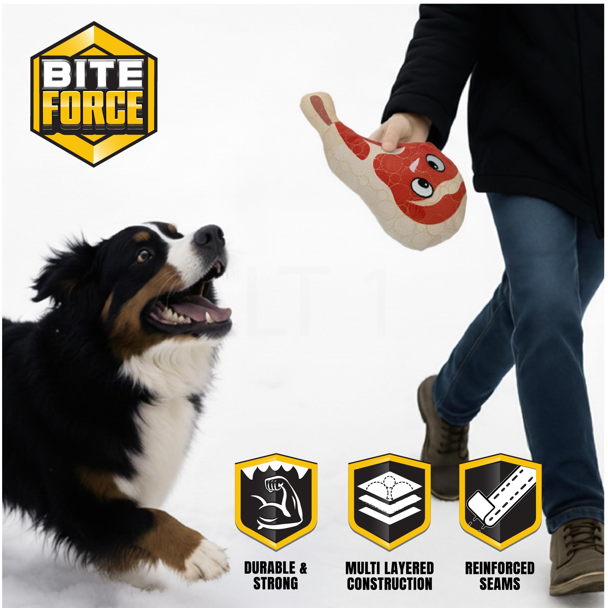 Bite Force Ribby rouge – couture Kevlar renforcée pour une longue durabilité.