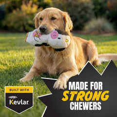 Détail des coutures renforcées et Kevlar sur le jouet Bite Force.