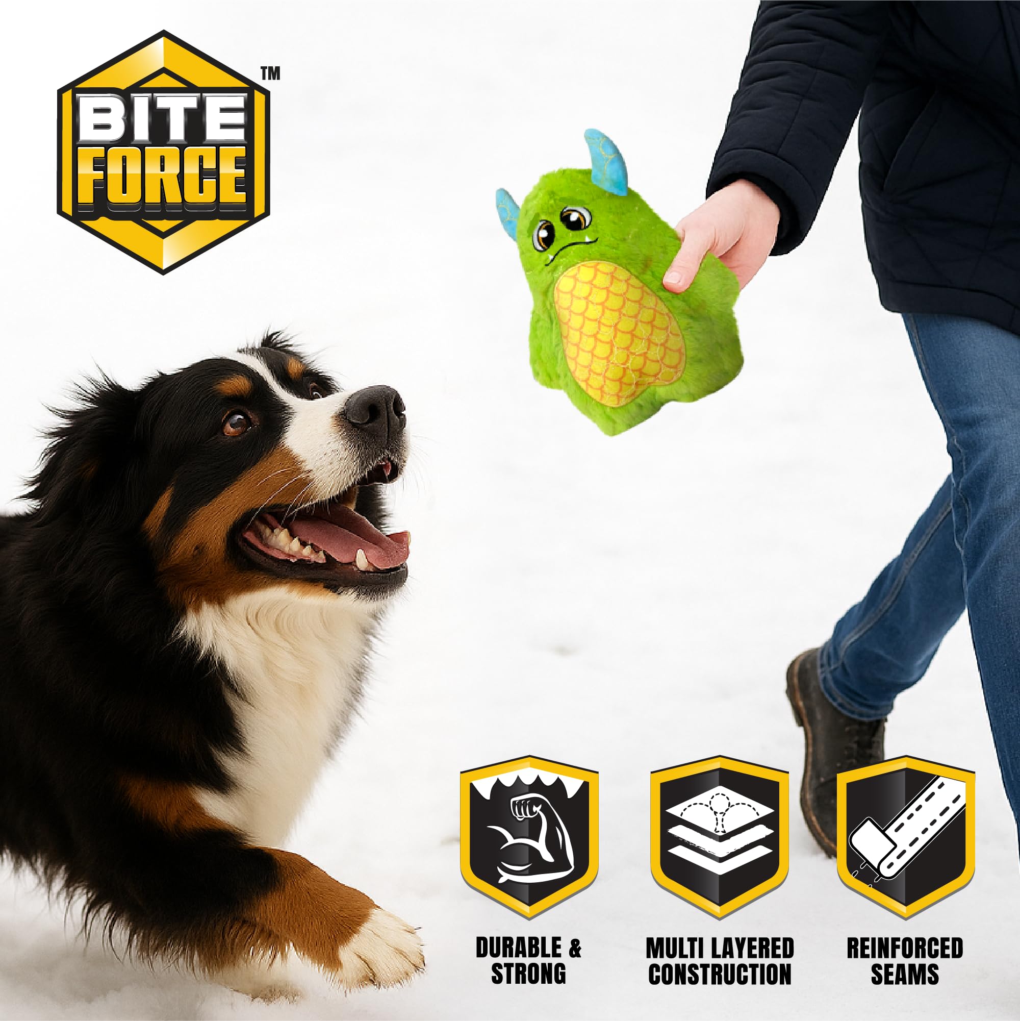 Jouet Bite Force à cri, peluche interactive pour stimulation mentale.