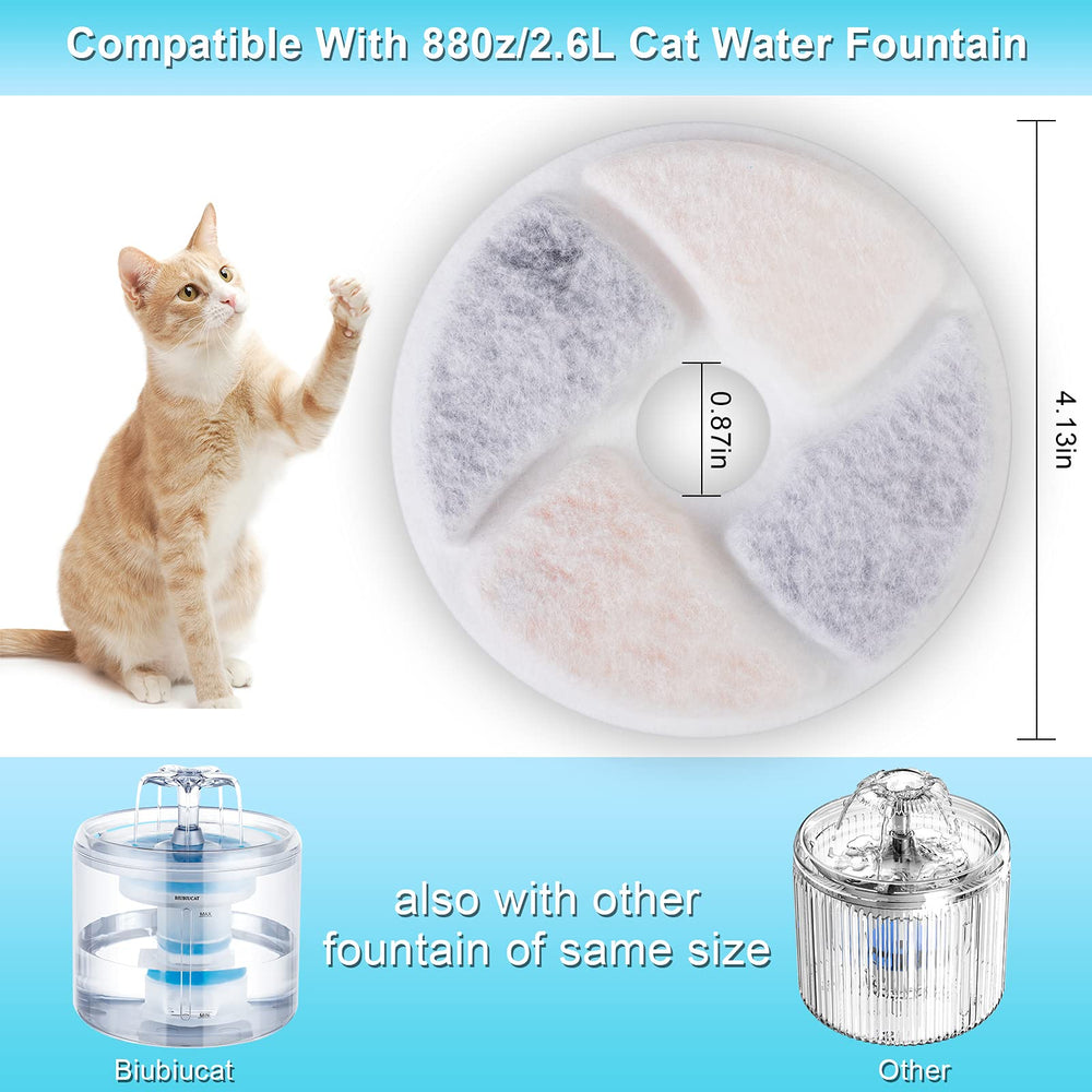 Biubiucat filtre pour fontaine chat, poudre microporeuse capte impuretés