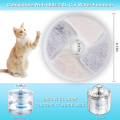 Biubiucat filtre pour fontaine chat, poudre microporeuse capte impuretés