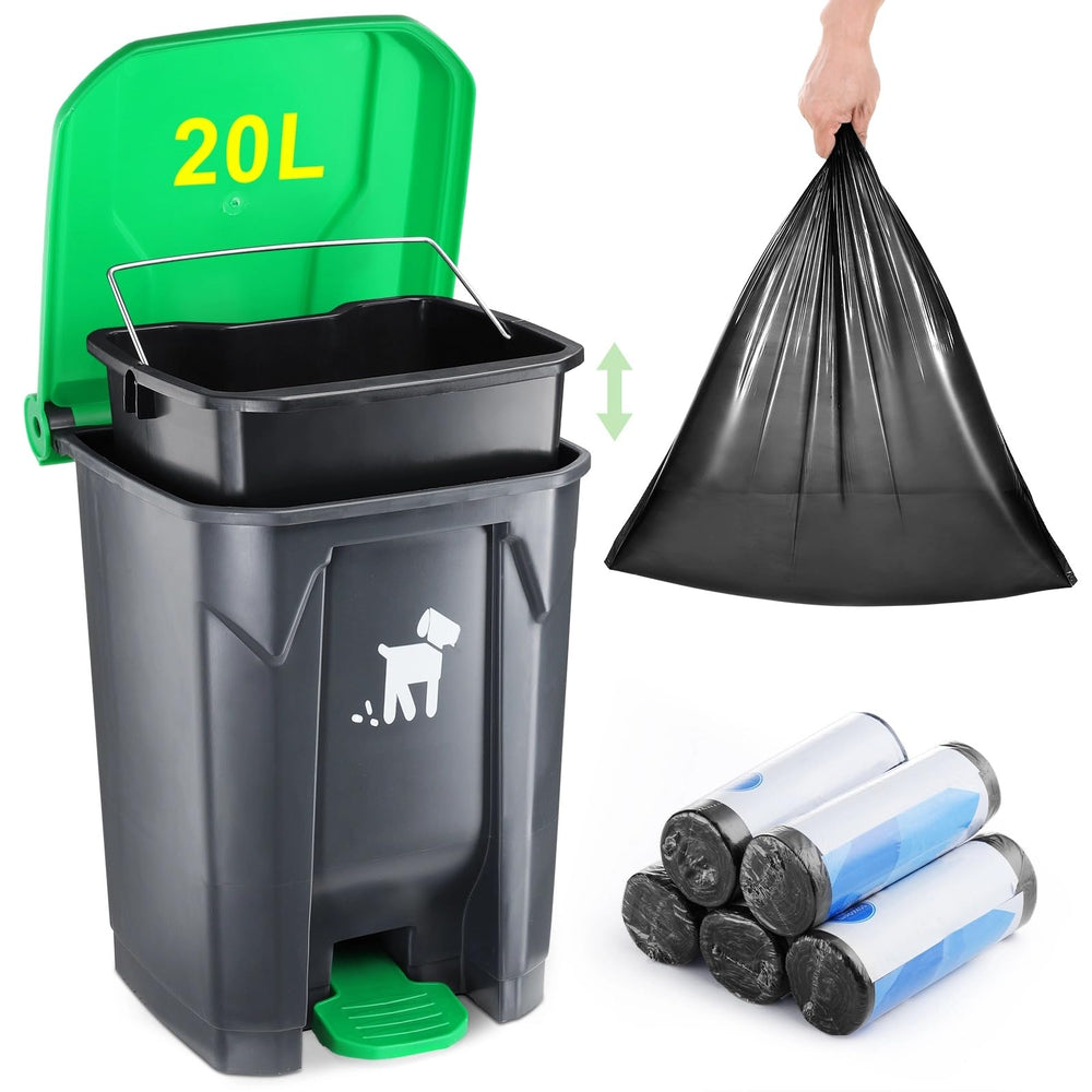 Biubiucat Poubelle crottes chien exterieur 20L, pratique et robuste pour l'extérieur.