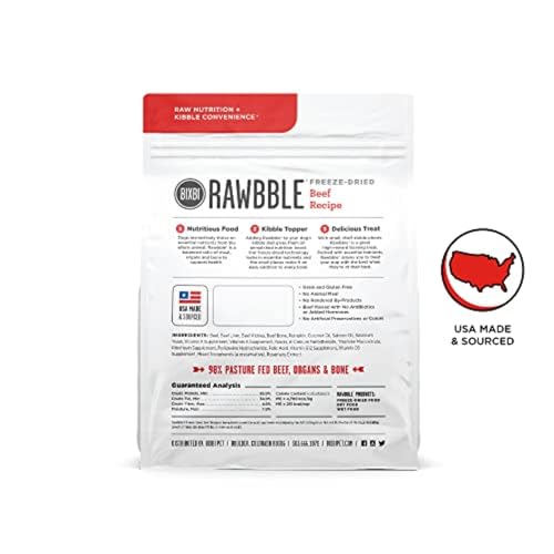 BIXBI Liberty boeuf lyophilise avec viande et organes, source de proteines de qualite.