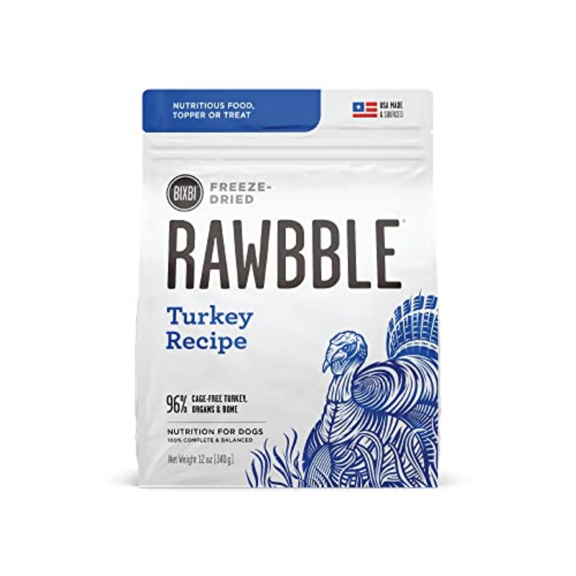 BIXBI Liberty dinde lyophilisée servie dans bol pour chien, nutritif et pratique