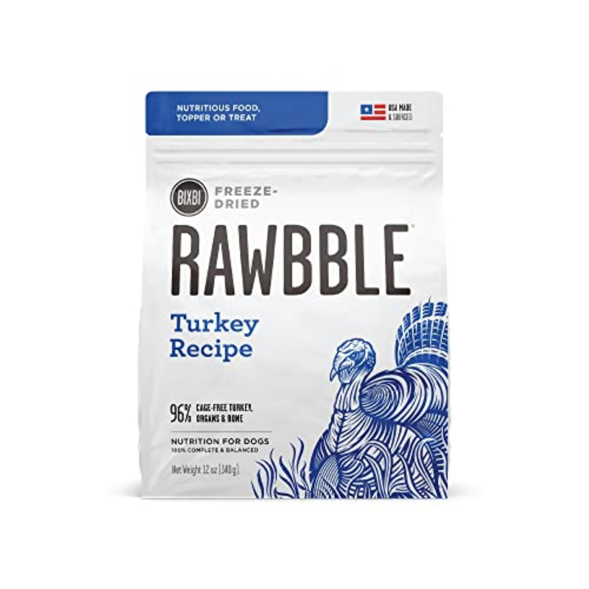 BIXBI Liberty dinde lyophilisée servie dans bol pour chien, nutritif et pratique