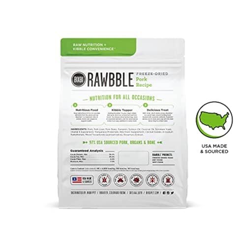 BIXBI Liberty Porc Rawbble bouchées : friandise savoureuse pour l'entraînement et la récompense.