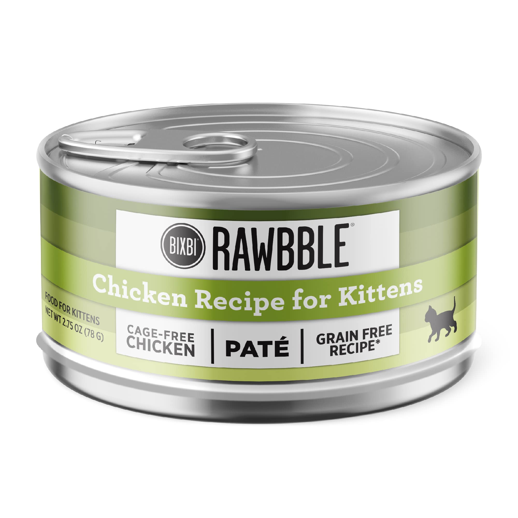 BIXBI Rawbble Chaton Pâté en Boîte, texture onctueuse pour repas humide des chatons.